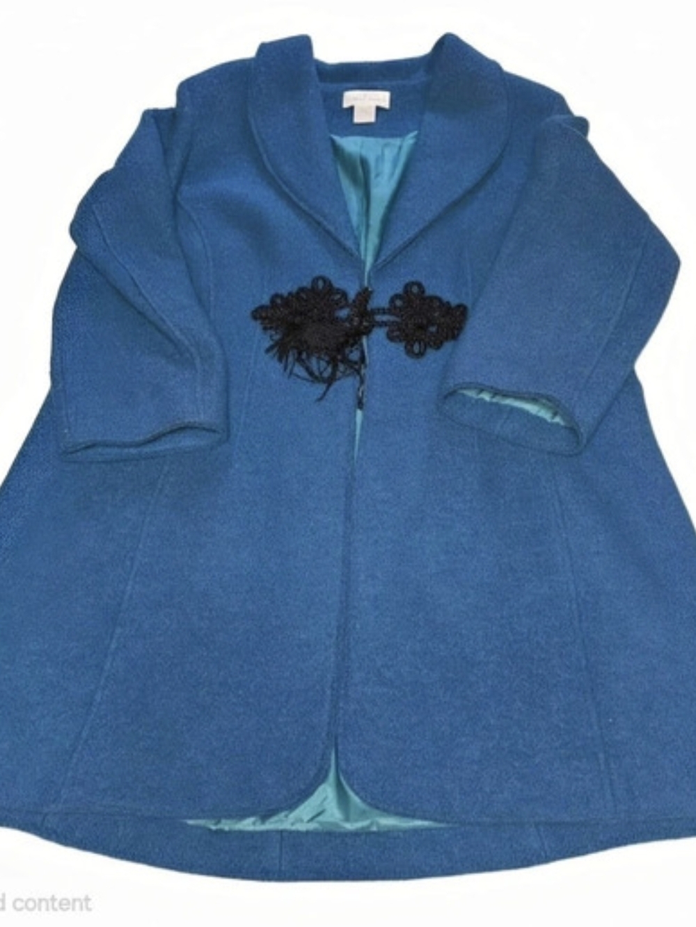 Retro Soft Surroundings Blue Draped Coat Size 1X